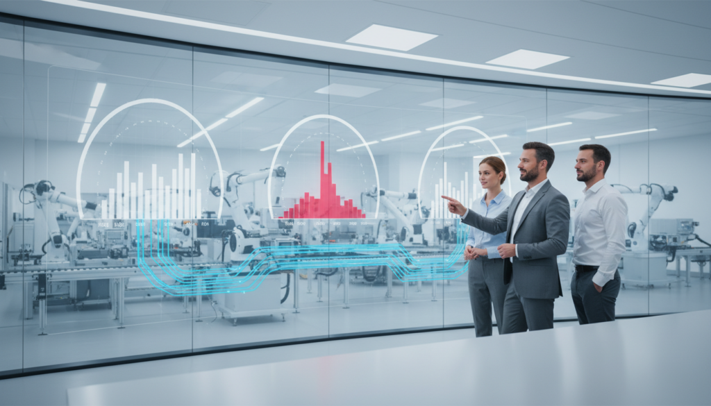 Firefly_Three European professionals in bright smart factory control hub stand before large c 671006 (2)